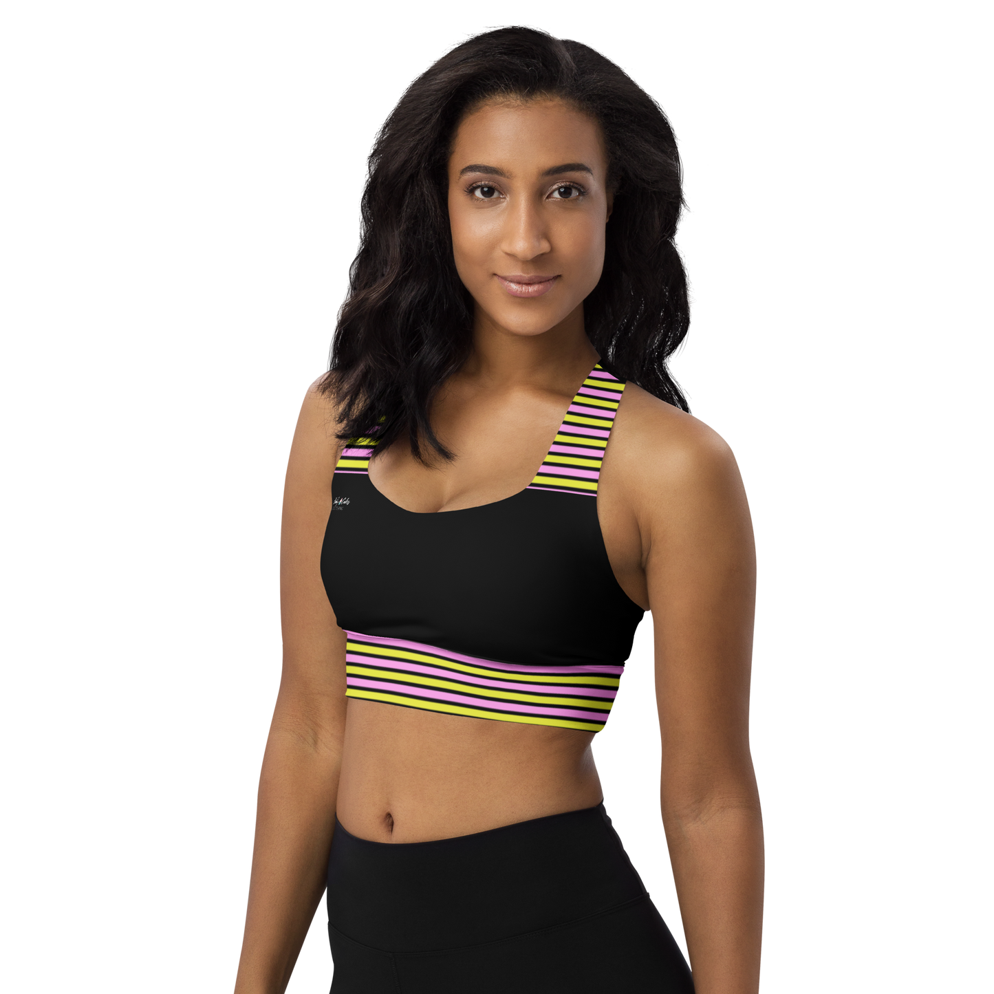 BabyCakes Longline Sports Bra - Pink Stepper