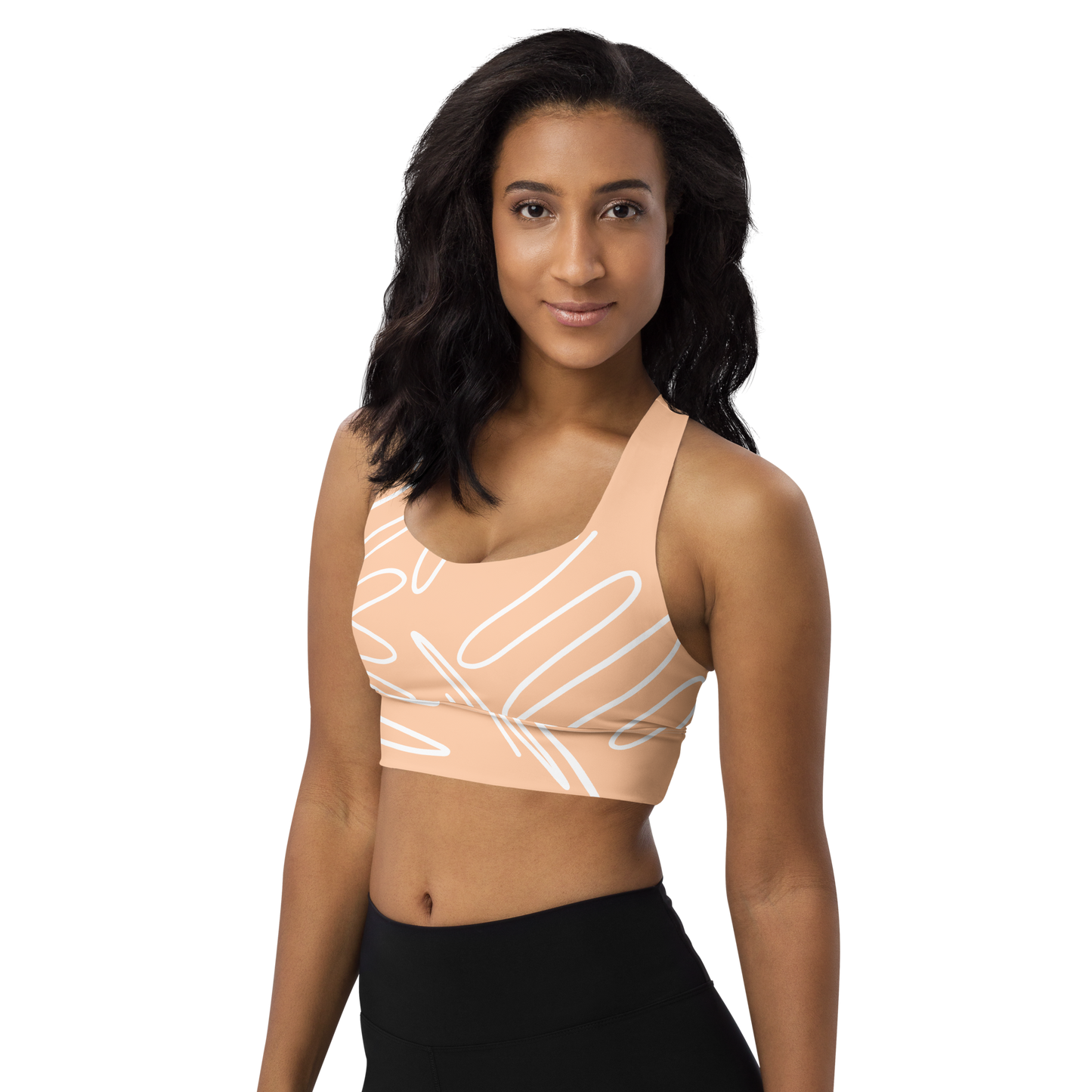 BabyCakes Longline Sports Bra - Peach Swirl