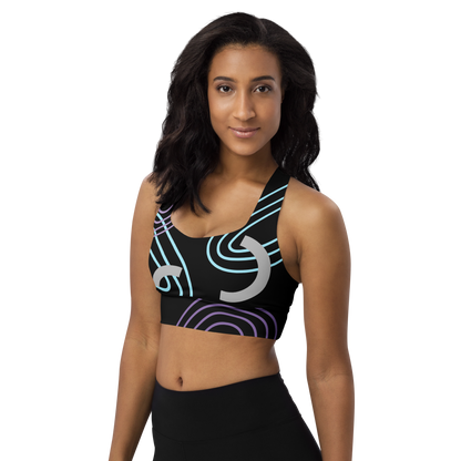 BabyCakes Longline Sports Bra - Circular Black