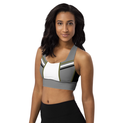 BabyCakes Longline Sports Bra - Green Stripe