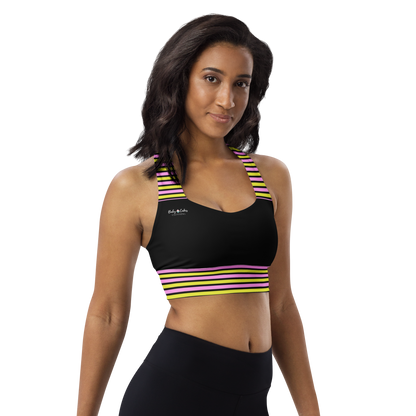 BabyCakes Longline Sports Bra - Pink Stepper