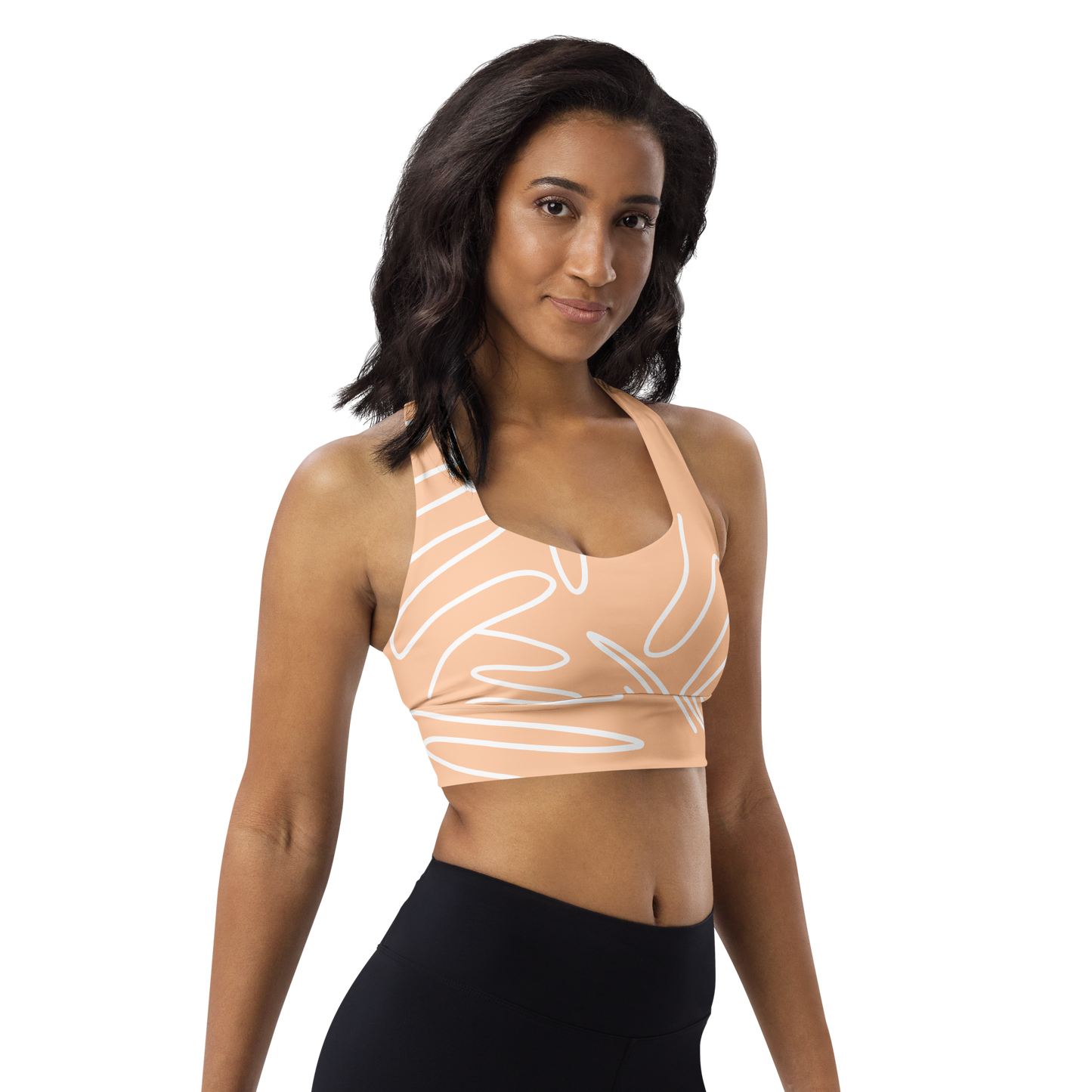 BabyCakes Longline Sports Bra - Peach Swirl