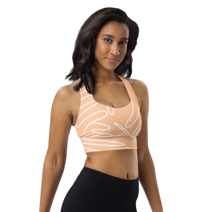 BabyCakes Longline Sports Bra - Peach Swirl