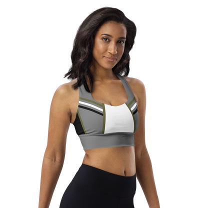 BabyCakes Longline Sports Bra - Green Stripe