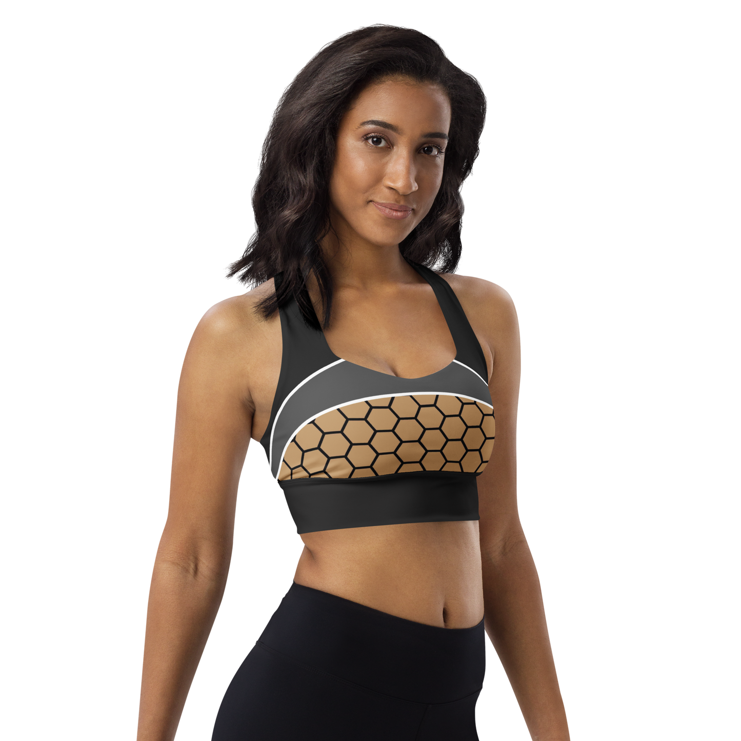 BabyCakes Longline Sports Bra - HoneyComb