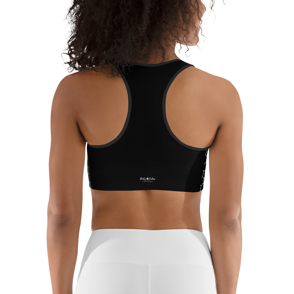 BabyCakes Sports Bra - Black & White HoneyComb