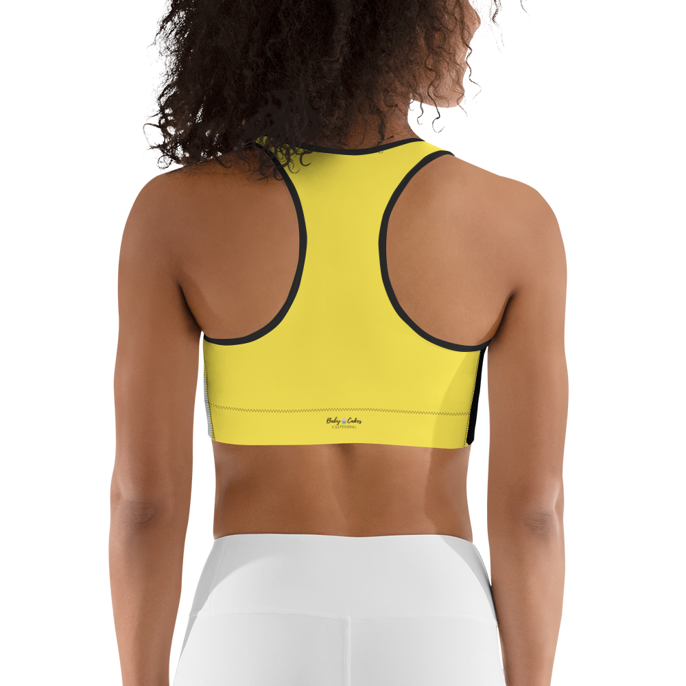 BabyCakes Sports Bra - Black & Yellow