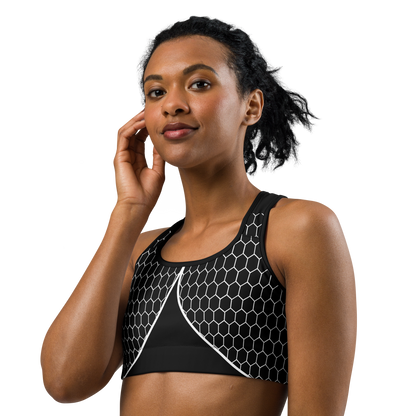 BabyCakes Sports Bra - Black & White HoneyComb