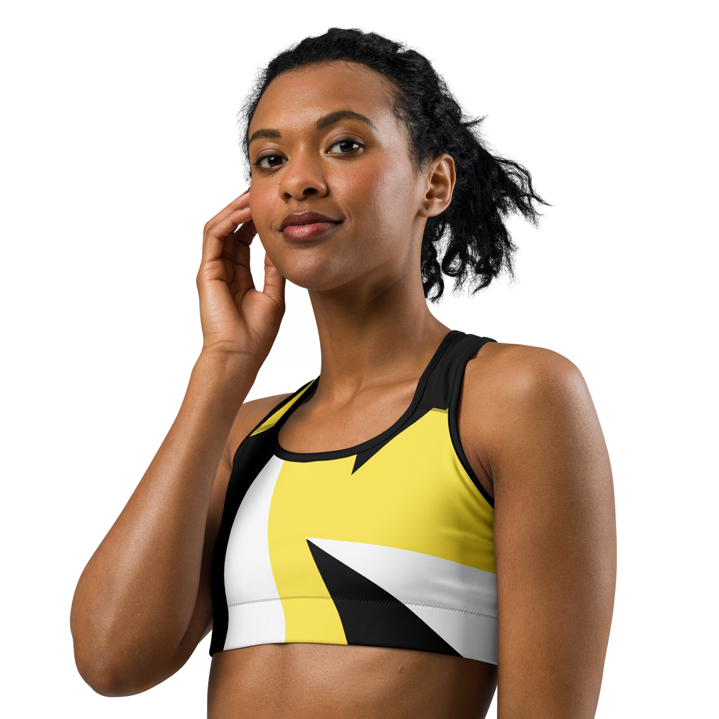 BabyCakes Sports Bra - Black & Yellow