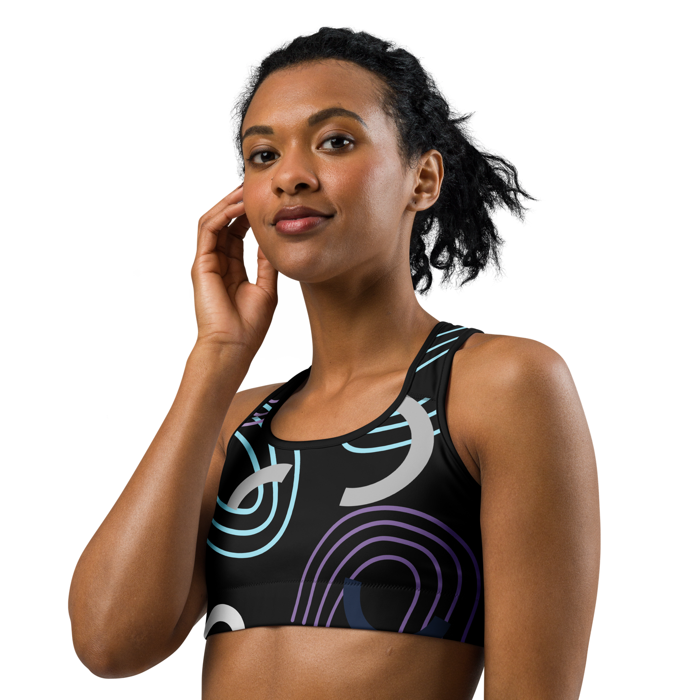 BabyCakes Sports Bra - Circular Black