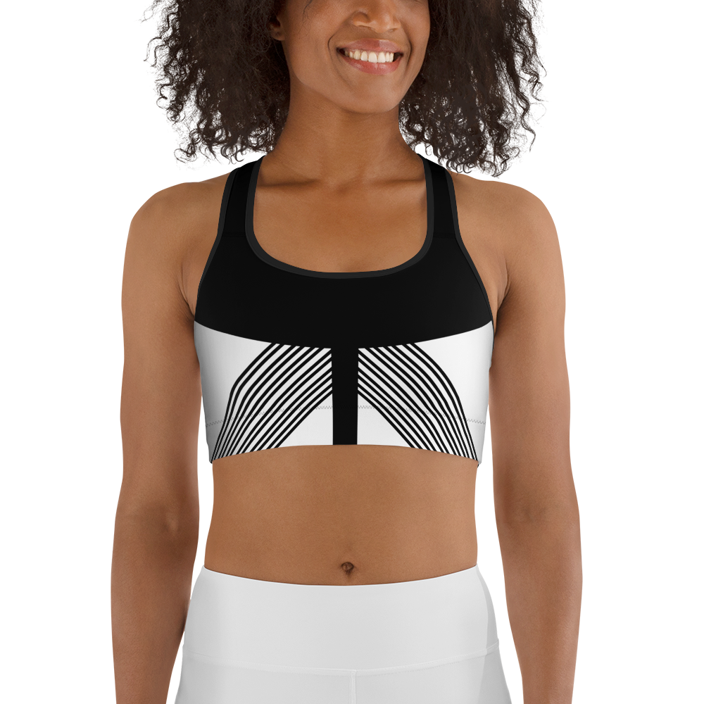 BabyCakes Sports Bra - Black & White Stripe