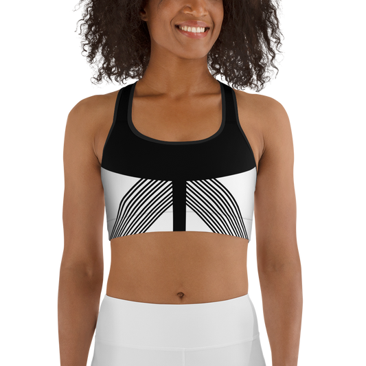 BabyCakes Sports Bra - Black & White Stripe