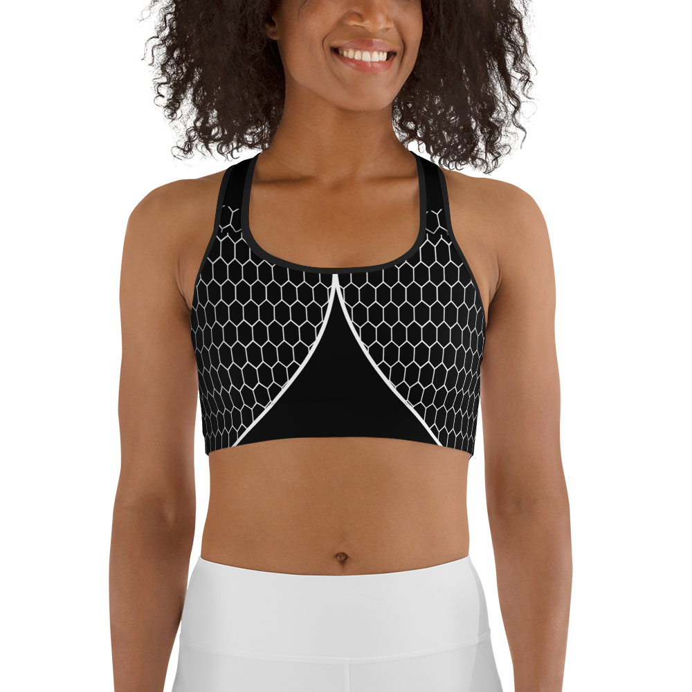 BabyCakes Sports Bra - Black & White HoneyComb