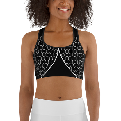 BabyCakes Sports Bra - Black & White HoneyComb