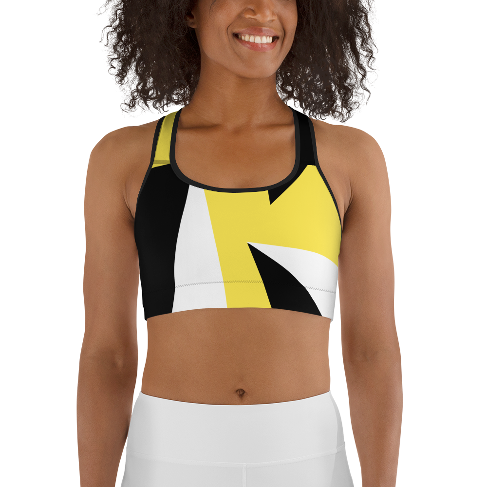 BabyCakes Sports Bra - Black & Yellow