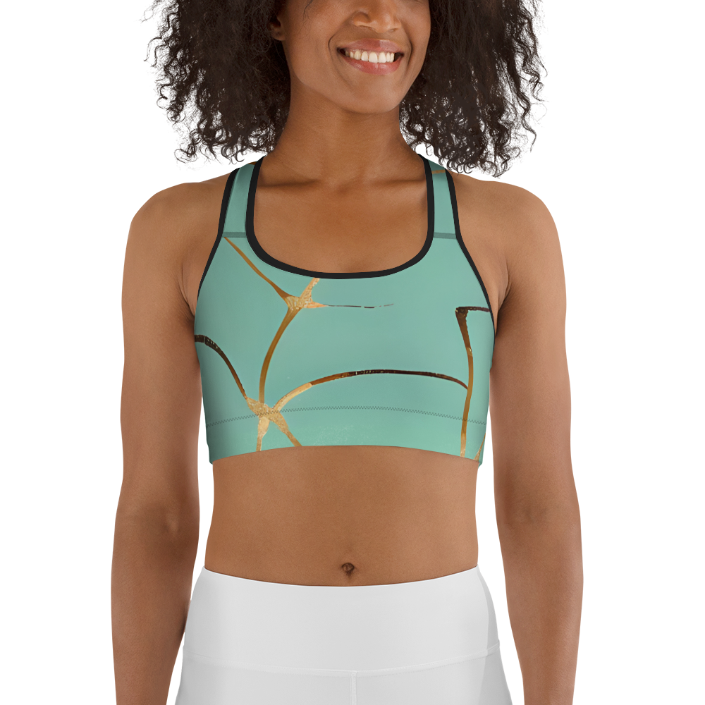 BabyCakes Sports Bra - Teal & Gold