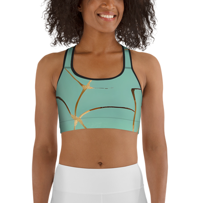 BabyCakes Sports Bra - Teal & Gold