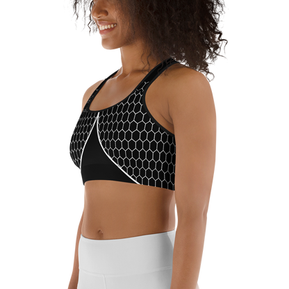 BabyCakes Sports Bra - Black & White HoneyComb