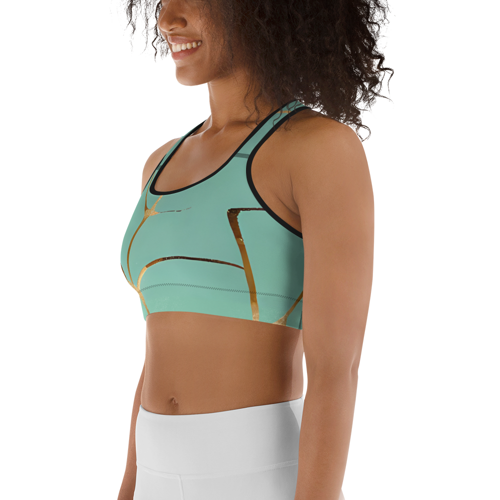 BabyCakes Sports Bra - Teal & Gold