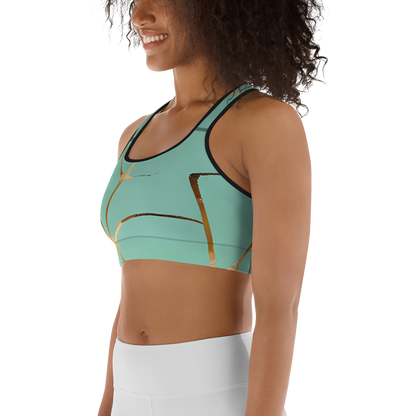 BabyCakes Sports Bra - Teal & Gold