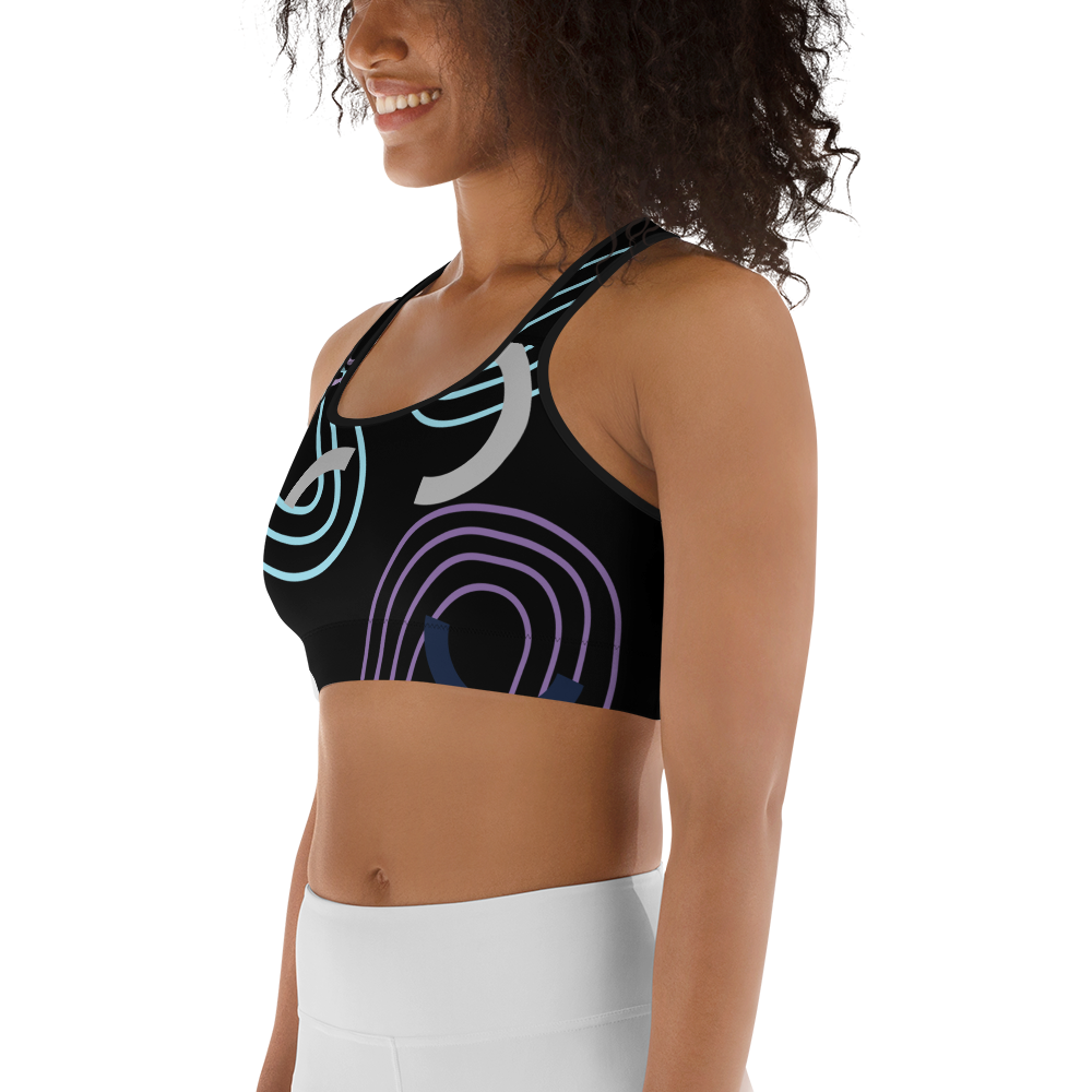 BabyCakes Sports Bra - Circular Black