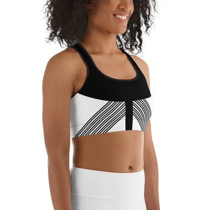 BabyCakes Sports Bra - Black & White Stripe