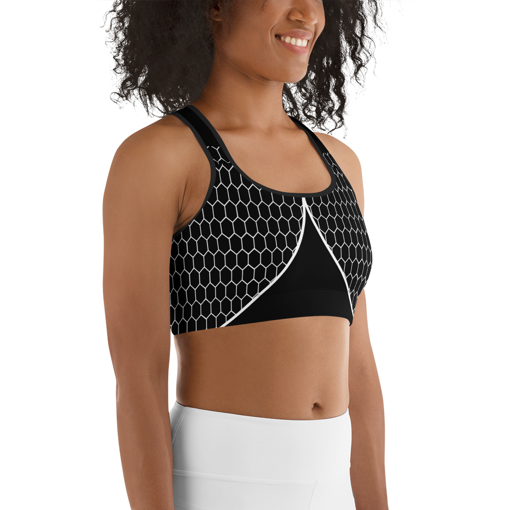 BabyCakes Sports Bra - Black & White HoneyComb