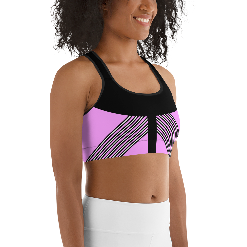 BabyCakes Sports Bra - 'Fashion Passion' - Pink & Black