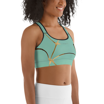 BabyCakes Sports Bra - Teal & Gold