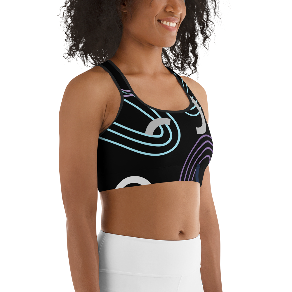 BabyCakes Sports Bra - Circular Black