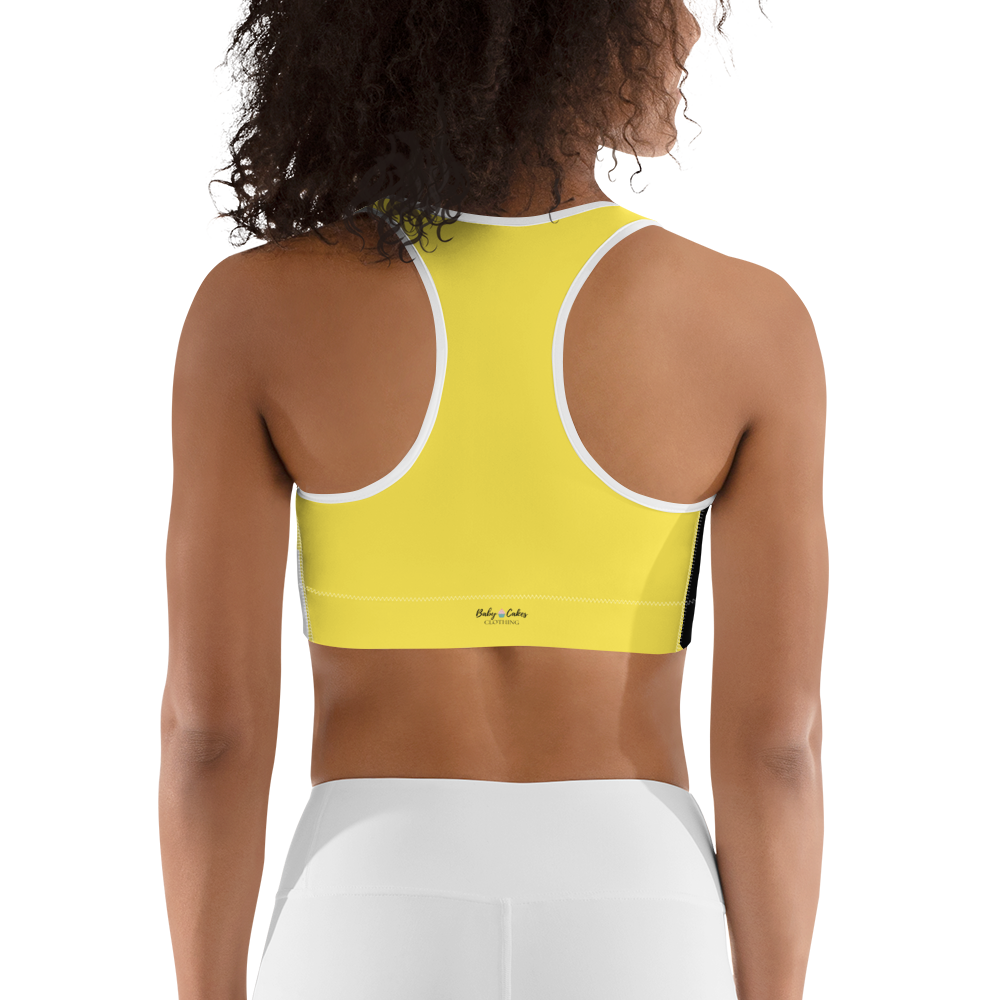 BabyCakes Sports Bra - Black & Yellow