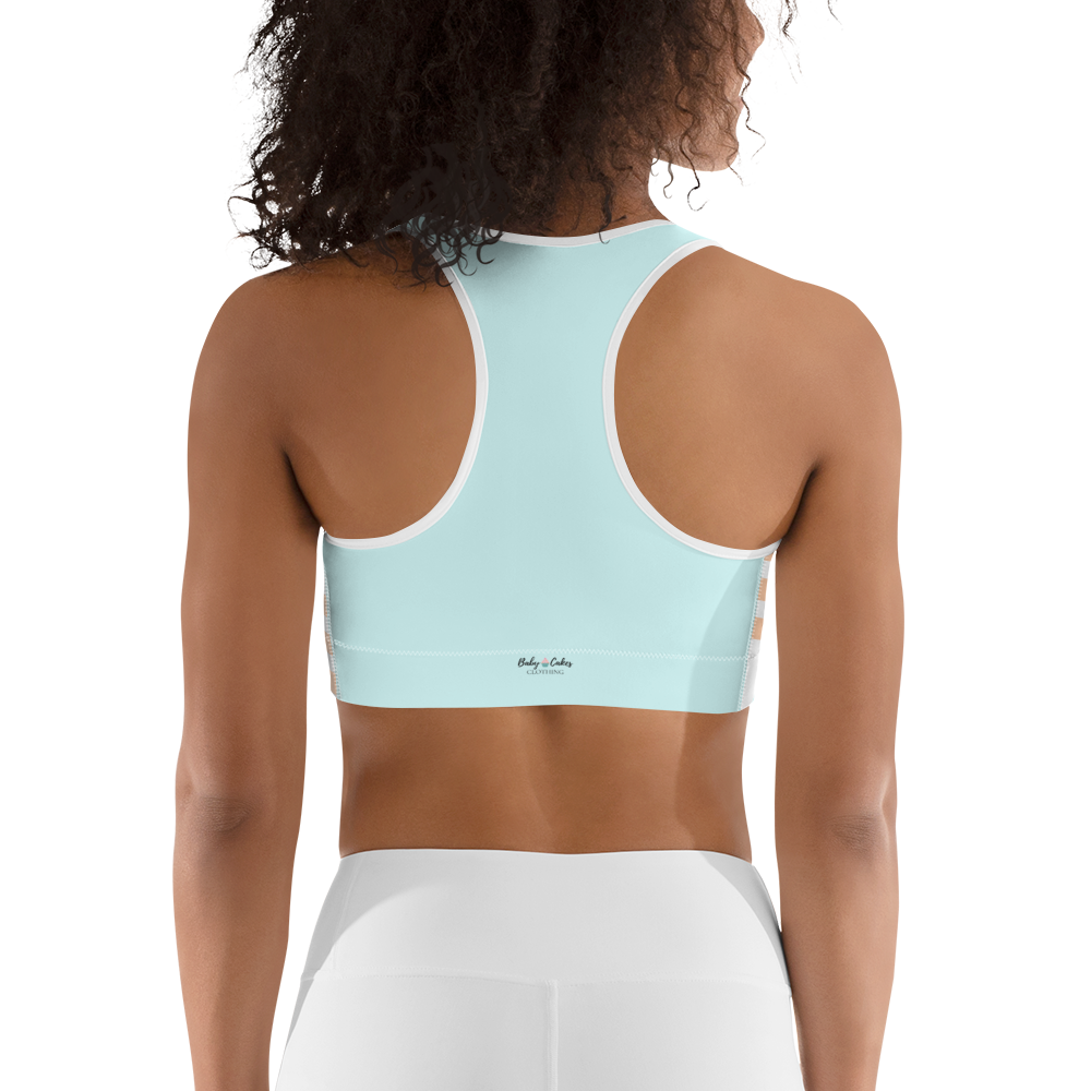 BabyCakes Sports Bra - Blue & Peach Stripe