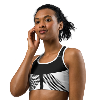 BabyCakes Sports Bra - Black & White Stripe