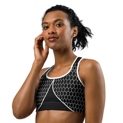 BabyCakes Sports Bra - Black & White HoneyComb