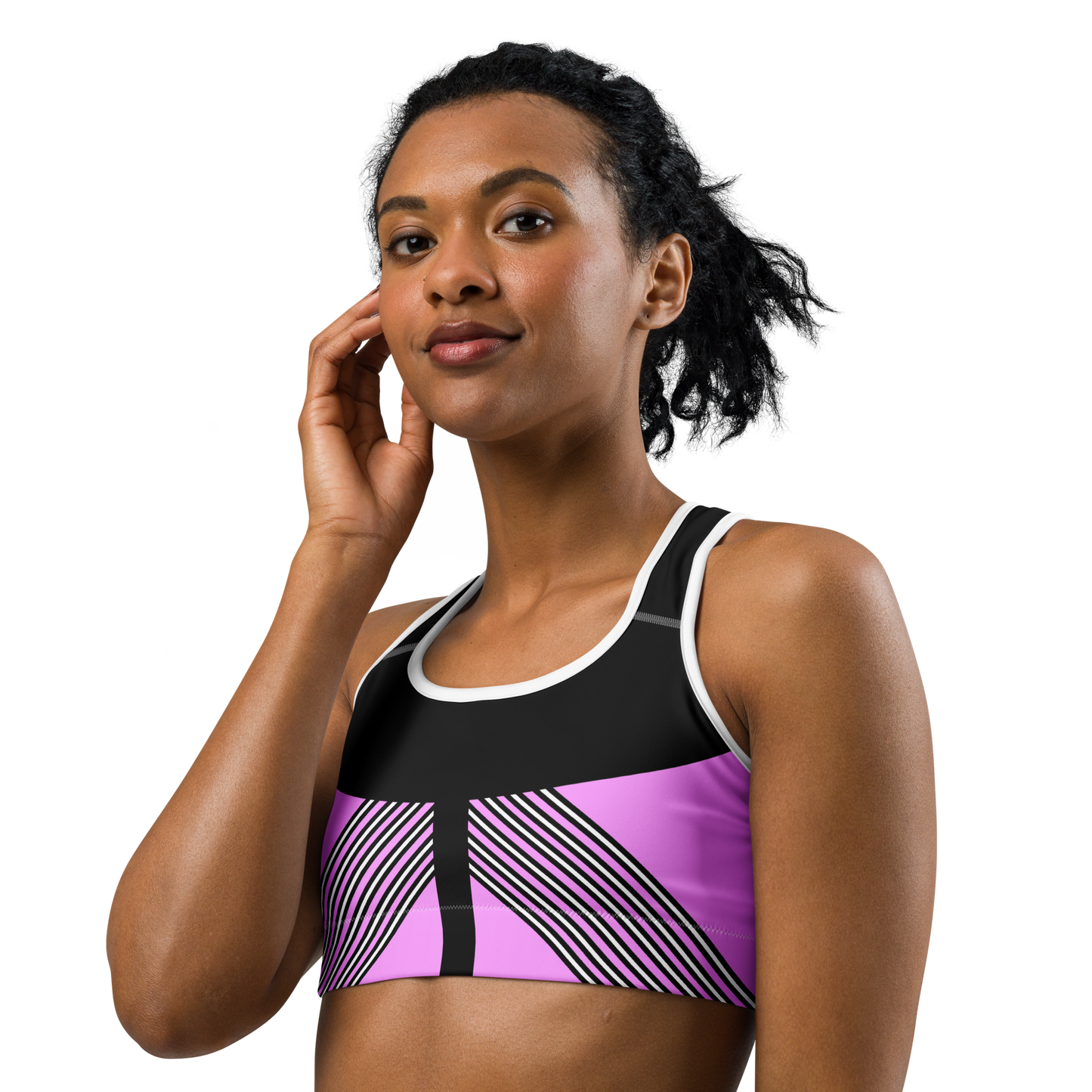 BabyCakes Sports Bra - 'Fashion Passion' - Pink & Black