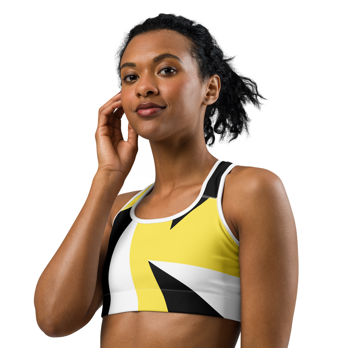 BabyCakes Sports Bra - Black & Yellow