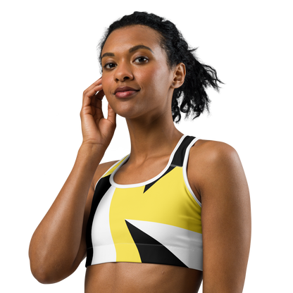 BabyCakes Sports Bra - Black & Yellow