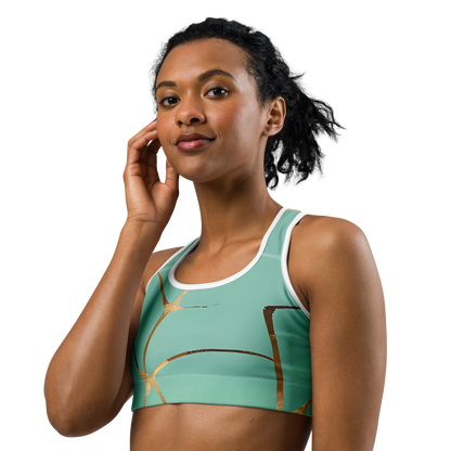 BabyCakes Sports Bra - Teal & Gold