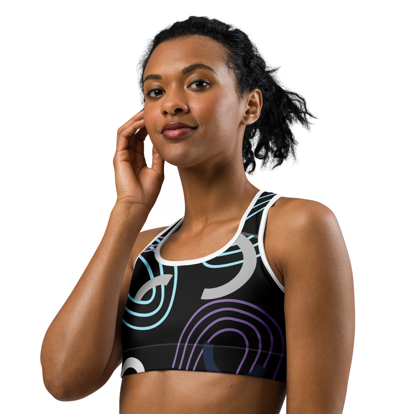 BabyCakes Sports Bra - Circular Black