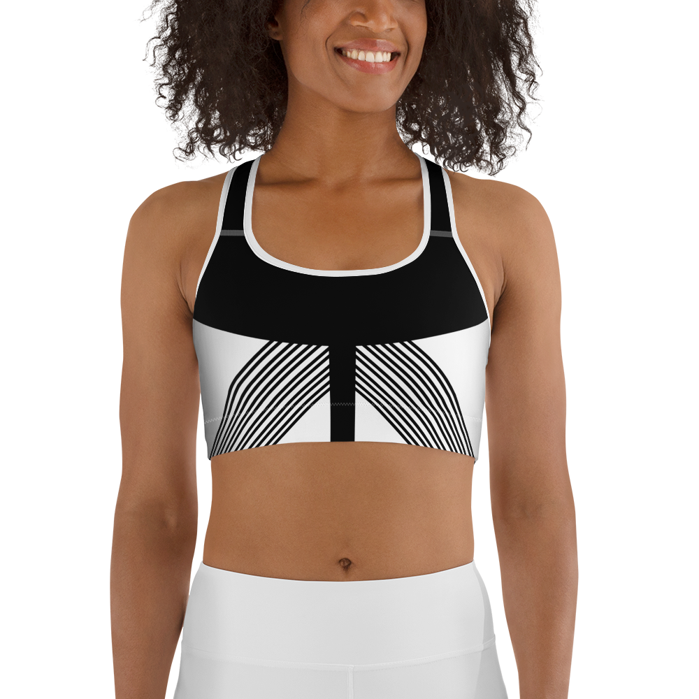 BabyCakes Sports Bra - Black & White Stripe