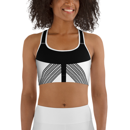 BabyCakes Sports Bra - Black & White Stripe