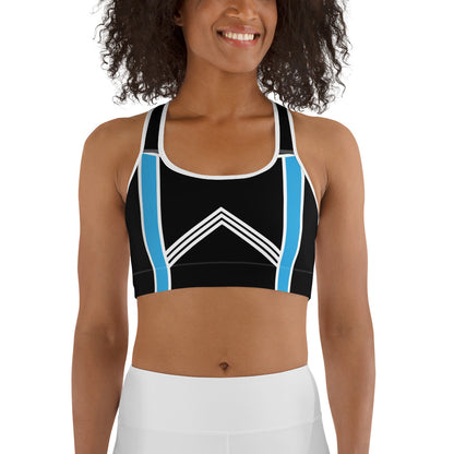 BabyCakes Sports Bra - Blue & White Stripes