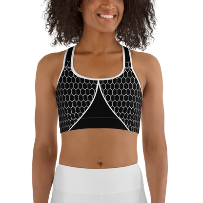 BabyCakes Sports Bra - Black & White HoneyComb