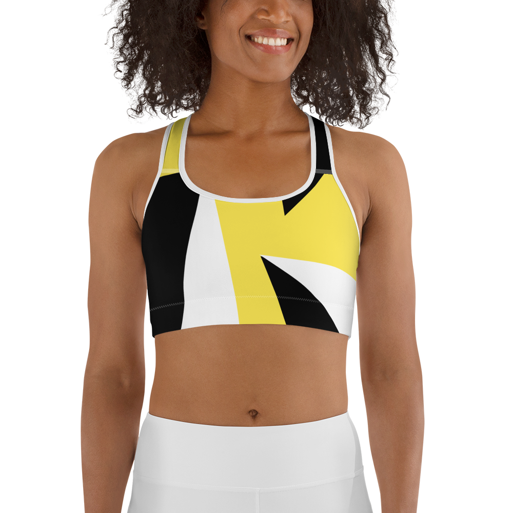 BabyCakes Sports Bra - Black & Yellow