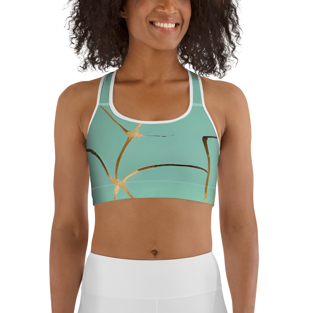 BabyCakes Sports Bra - Teal & Gold