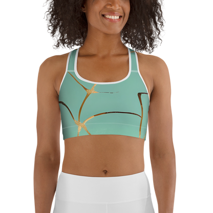 BabyCakes Sports Bra - Teal & Gold