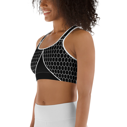 BabyCakes Sports Bra - Black & White HoneyComb