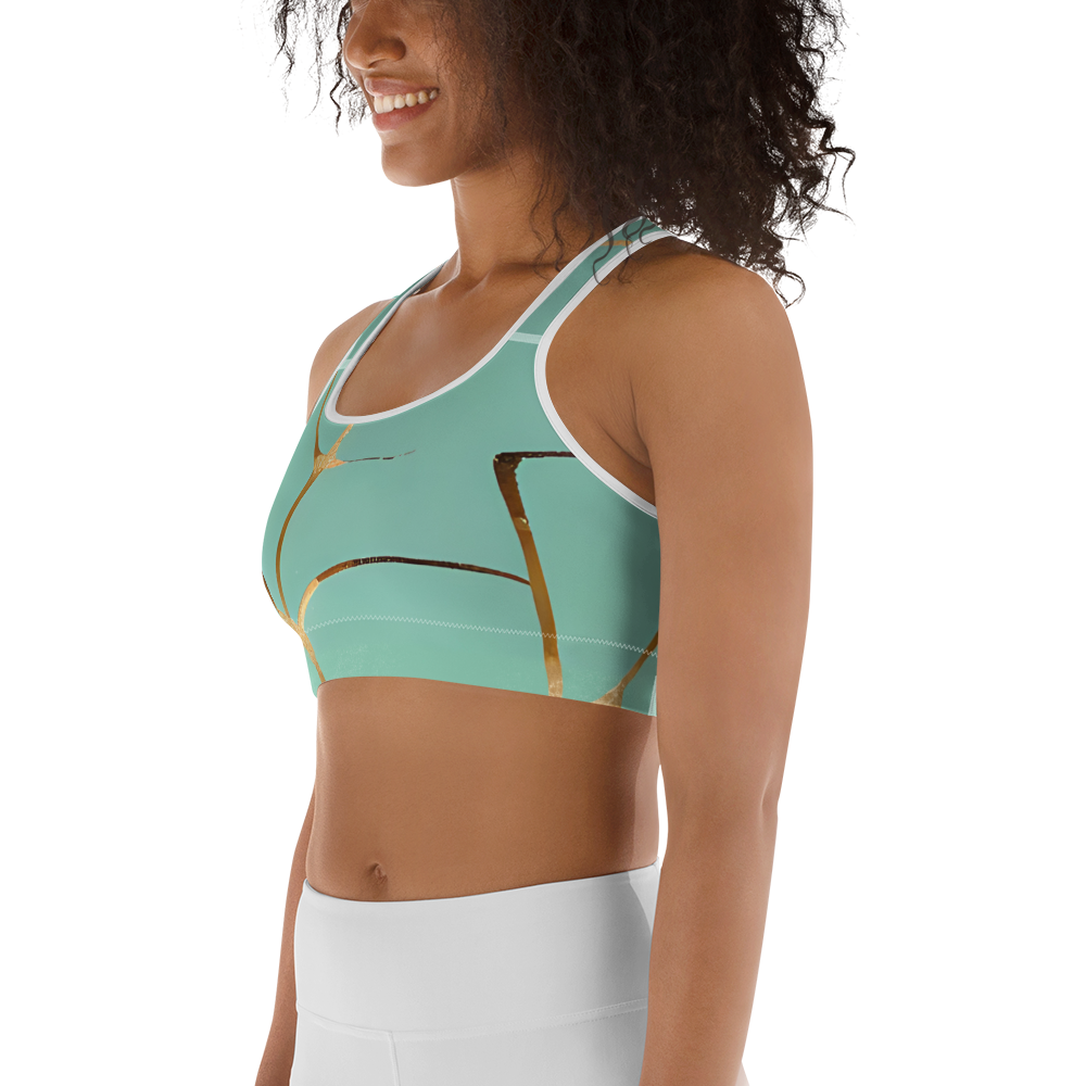 BabyCakes Sports Bra - Teal & Gold