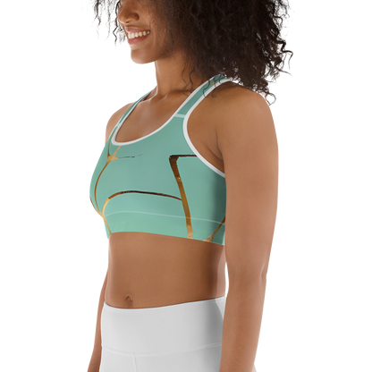 BabyCakes Sports Bra - Teal & Gold