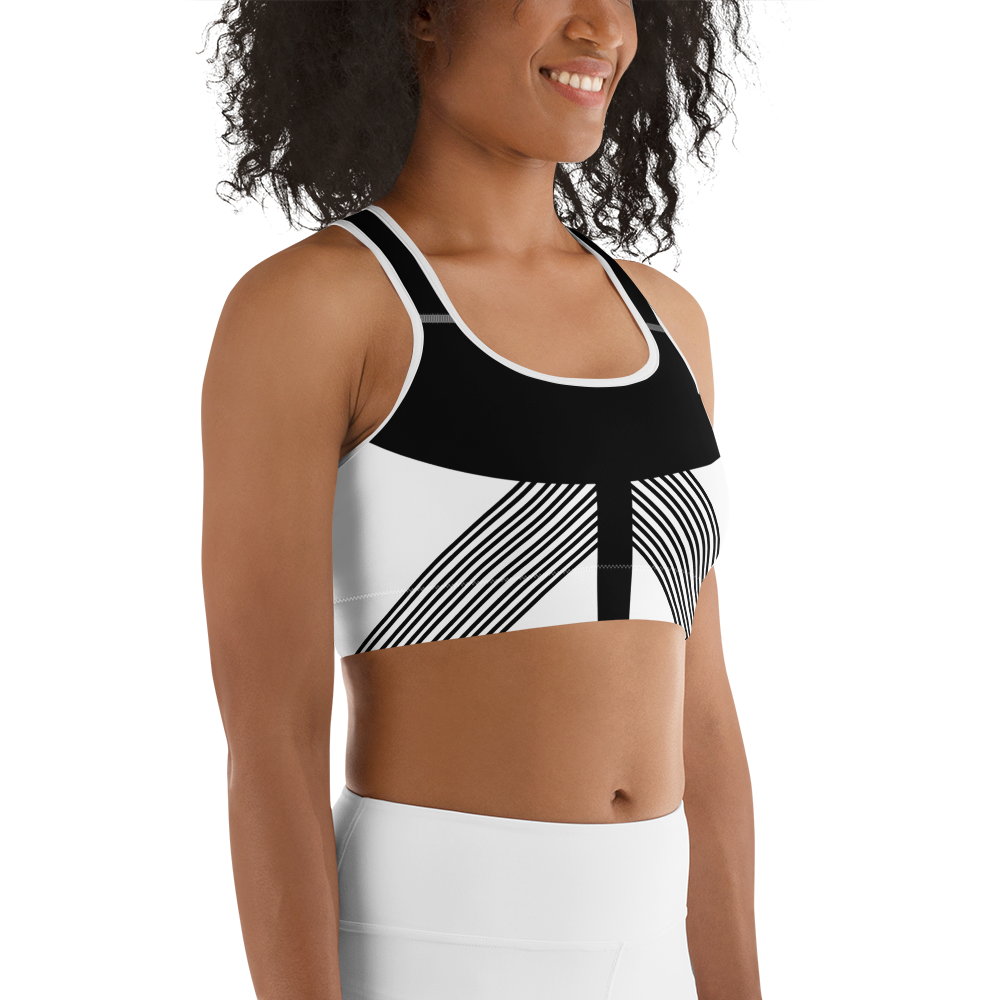 BabyCakes Sports Bra - Black & White Stripe